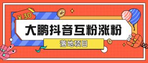 『高端精品』最新抖音互粉项目 大鹏全天24小时自动涨粉0封号0风险『月卡软件+使用教程』_抖汇吧