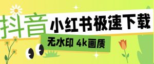 『高端精品』外面收费466的抖音 小红书 视频采集批量下载,无水印 4k画质『月卡软件』_抖汇吧