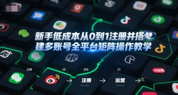 新手低成本从0到1注册并搭建多账号全平台矩阵操作教学，手机号-邮箱-IP-工具_抖汇吧