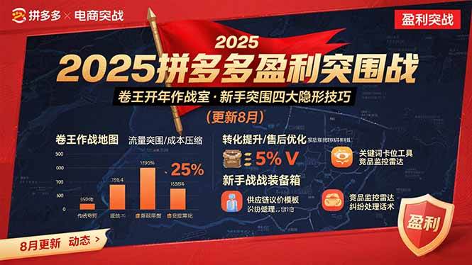 （15687期）2025拼多多盈利突围战：卷王开年作战室，新手突围四大隐形技巧(更新8月)_抖汇吧