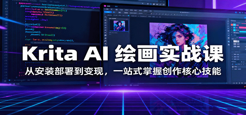 Krita AI 绘画实战课：从安装部署到变现，一站式掌握创作核心技能_抖汇吧