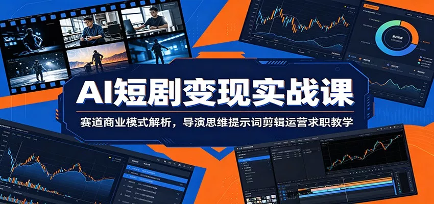 AI短剧变现实战课:赛道商业模式解析,导演思维提示词剪辑运营求职教学_抖汇吧