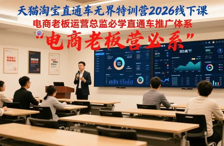 天猫淘宝直通车无界特训营2026线下课，电商老板运营总监必学直通车推广体系_抖汇吧