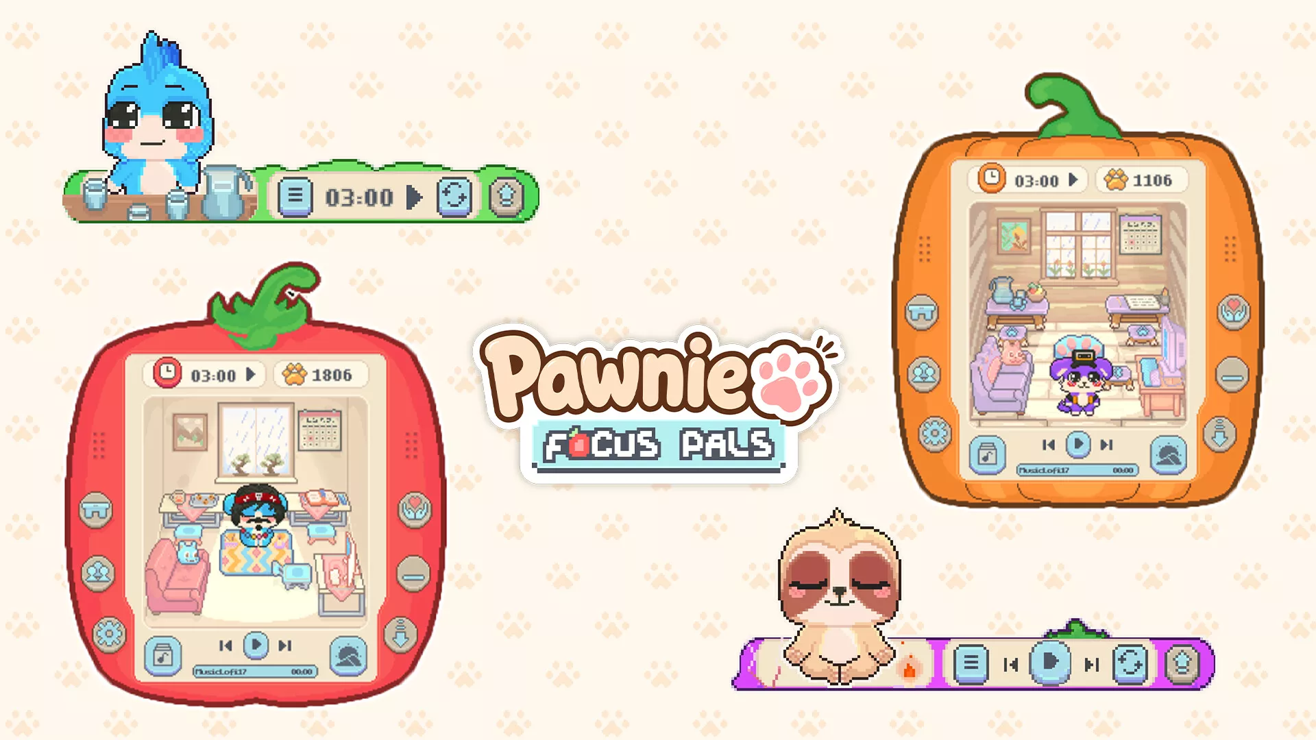 爪爪伙伴：专注时光/Pawnie: Focus Pals 新游发布_抖汇吧