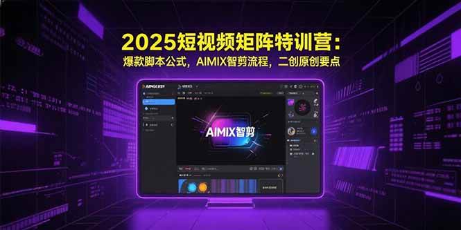 （15475期）2025短视频矩阵特训营：爆款脚本公式，AIMIX智剪流程，二创原创要点_抖汇吧