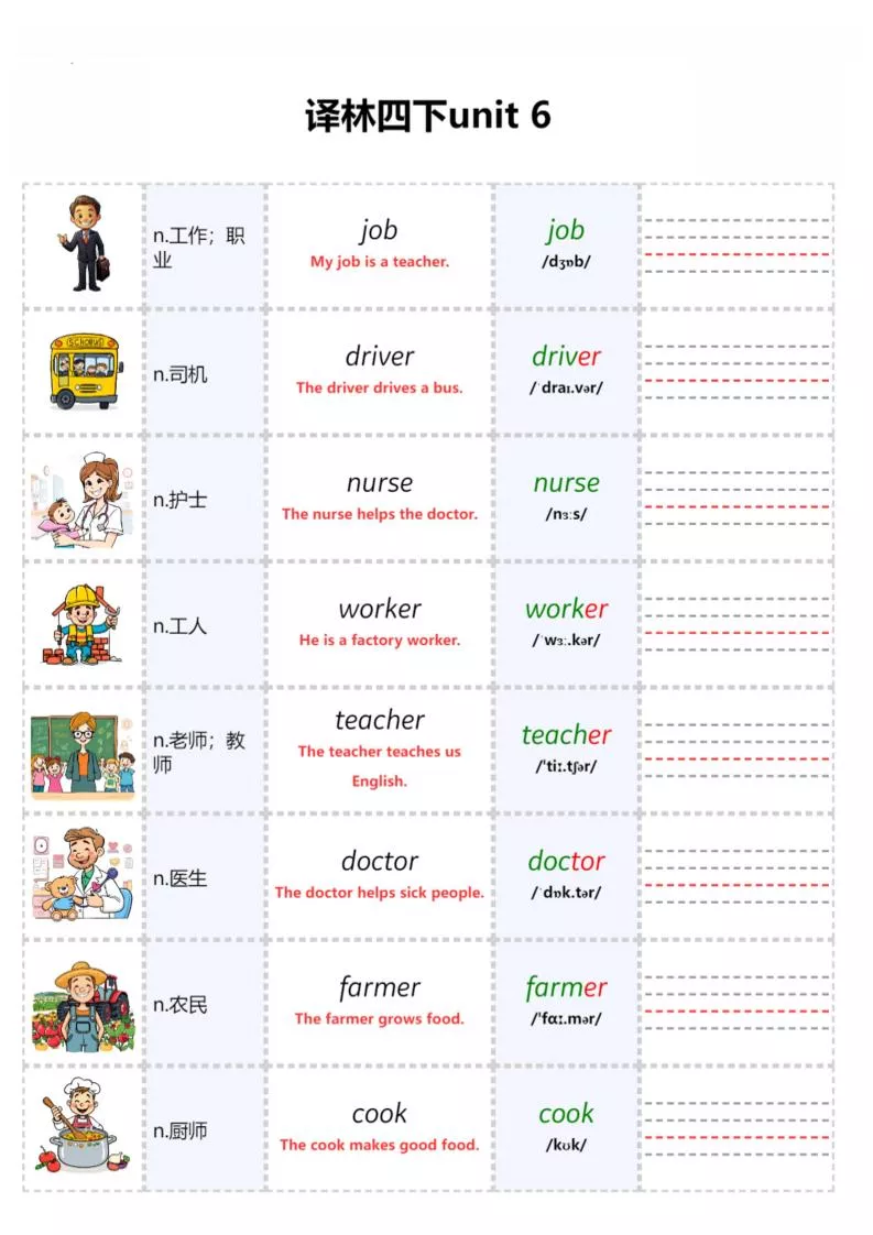 四年级下英语Unit6自然拼读专项《译林版》