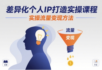 差异化个人IP打造实操课程，实操流量变现方法_抖汇吧