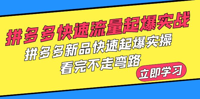 拼多多快速流量起爆实战，新品快速起爆实操，不走弯路！_抖汇吧