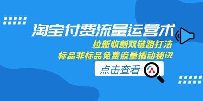 淘宝付费流量运营术，拉新收割双链路打法，标品非标品免费流量撬动秘诀_抖汇吧