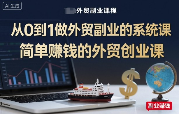 从0到1做外贸副业的系统课，简单賺钱的外贸创业课_抖汇吧