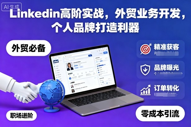 Linkedin高阶实战，外贸业务开发，个人品牌打造利器_抖汇吧