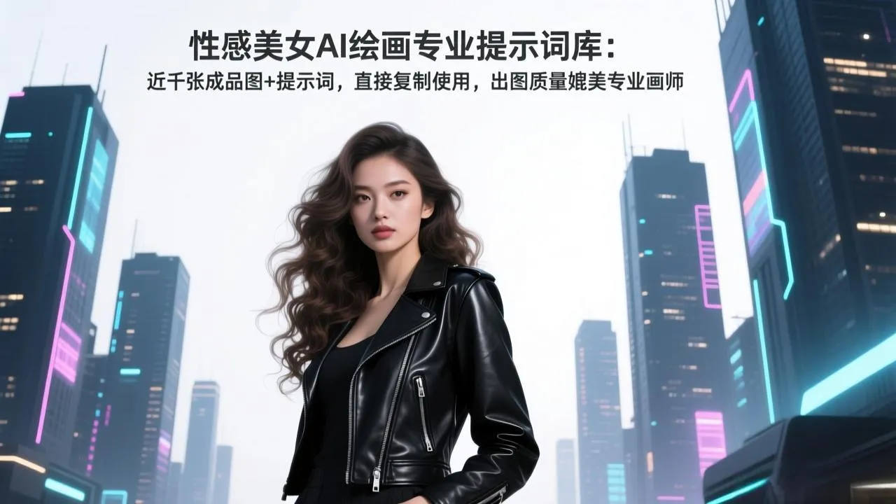 性感美女AI绘画专业提示词库：近千张成品图+提示词，直接复制使用，出图质量媲美专业画师_抖汇吧