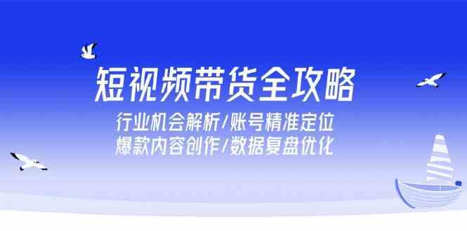 短视频带货全攻略，行业机会解析/账号精准定位/爆款内容创作/数据复盘优化_抖汇吧