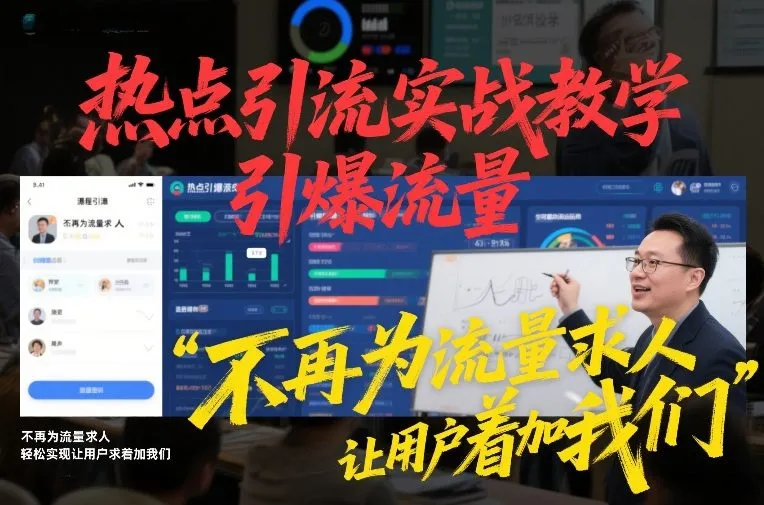 热点引流实战教学,引爆流量,不再为流量求人,轻松实现让用户求着加我们_抖汇吧