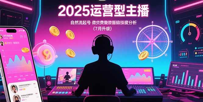 （15508期）2025运营型主播：自然流起号，微付费投放技巧，罗盘数据深度解析(7月更新)_抖汇吧
