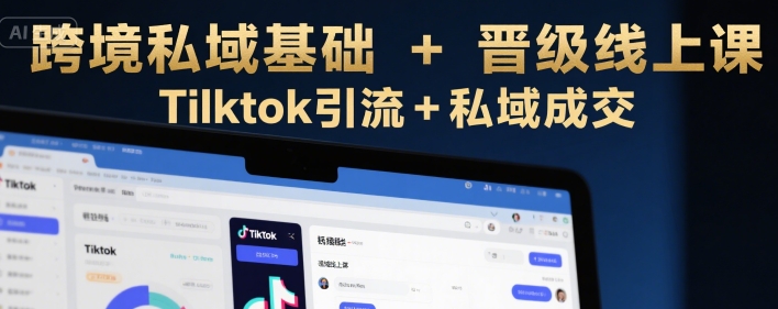 跨境私域基础+晋级线上课，Tilktok引流+私域成交_抖汇吧