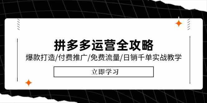 拼多多运营全攻略，爆款打造/付费推广/免费流量/日销千单实战教学/6月更新_抖汇吧