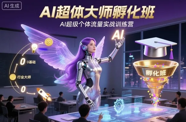AI超体大师孵化班，AI超级个体流量实战训练营_抖汇吧