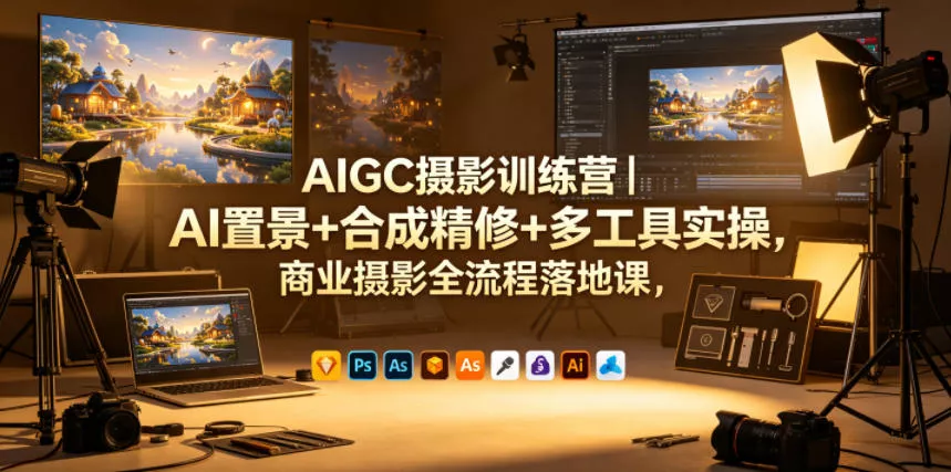 AIGC摄影训练营｜AI置景+合成精修+多工具实操，商业摄影全流程落地课_抖汇吧
