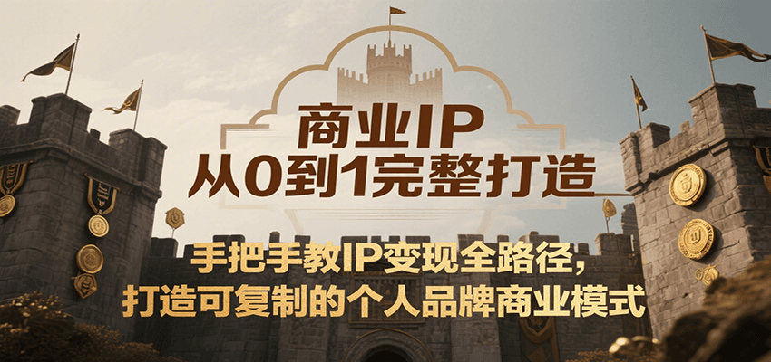 商业IP从0到1完整打造，手把手教IP变现全路径，打造可复制的个人品牌商业模式_抖汇吧
