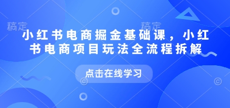 小红书电商掘金课，小红书电商项目玩法全流程拆解（更新7月）_抖汇吧