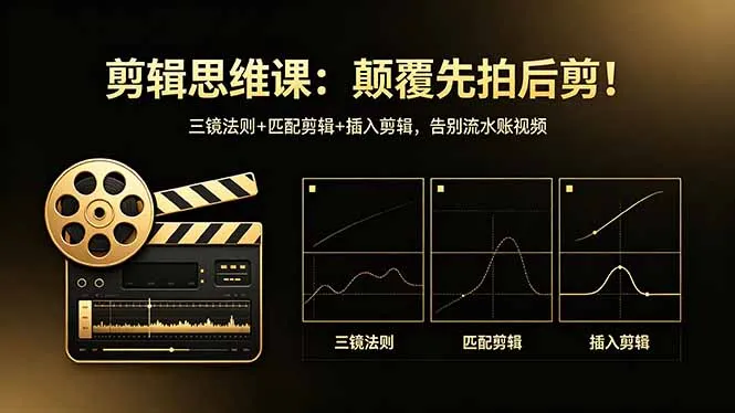 剪辑思维课：颠覆先拍后剪！三镜法则+匹配剪辑+插入剪辑，告别流水账视频_抖汇吧
