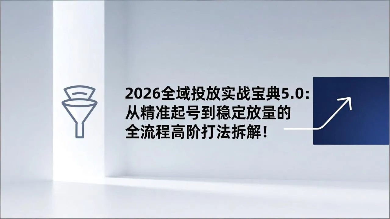 2026全域投放实战宝典5.0：从精准起号到稳定放量的全流程高阶打法拆解！_抖汇吧