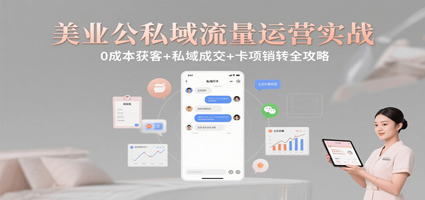 美业公私域流量运营实战：0成本获客+私域成交+卡项销转全攻略_抖汇吧