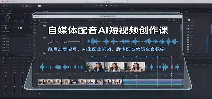 自媒体配音AI短视频创作课：账号选题起号，AI生图生视频，脚本配音剪辑全套教学_抖汇吧
