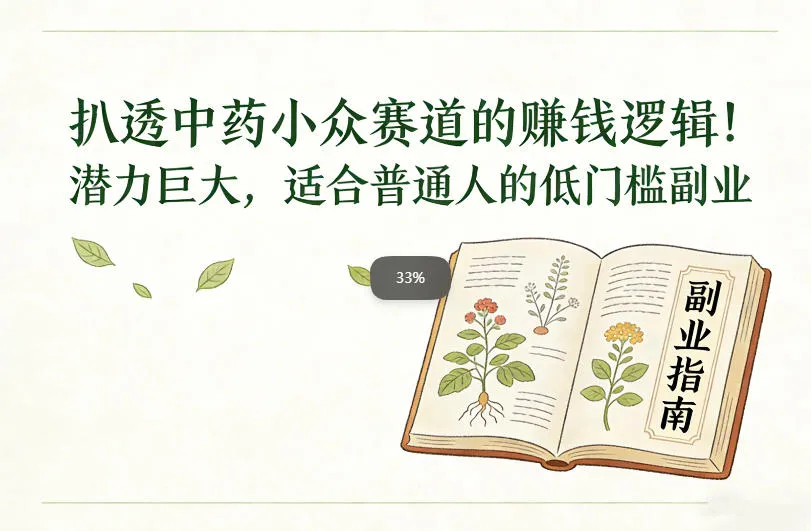 扒透中药小众赛道的賺米逻辑，潜力巨大，适合普通人的低门槛副业_抖汇吧