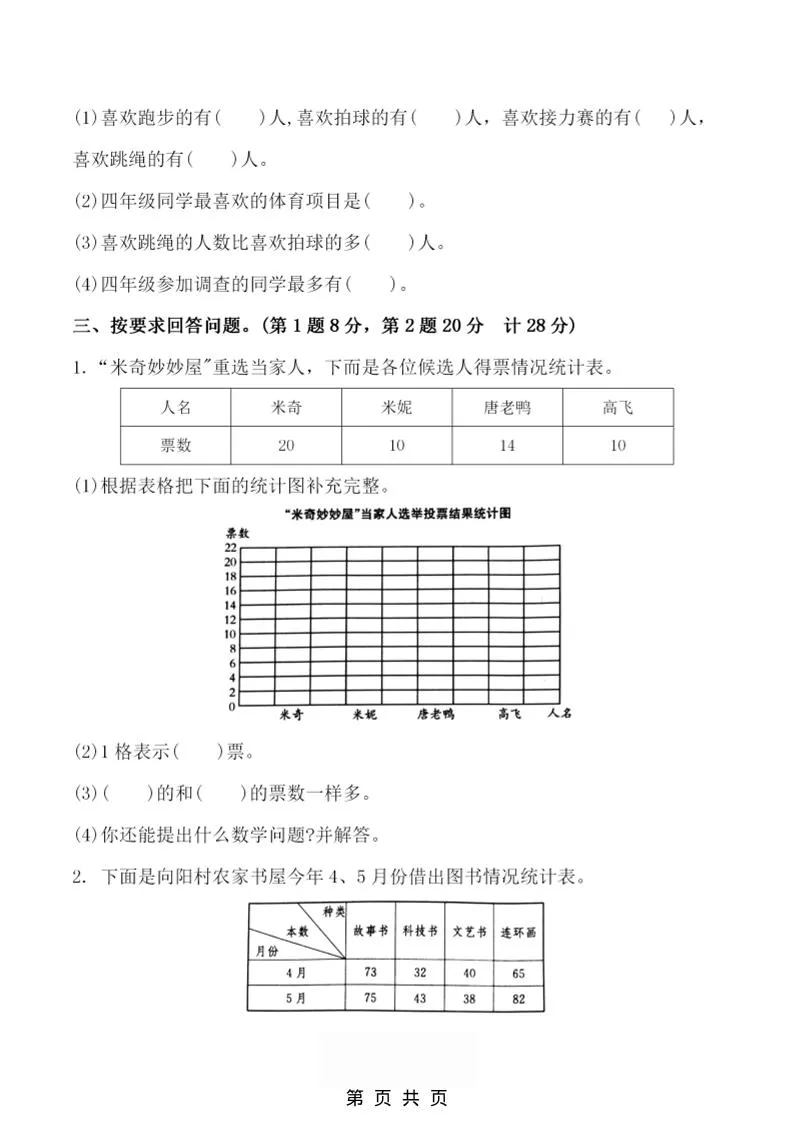 四年级上数学第七单元测试卷2《人教版》_抖汇吧