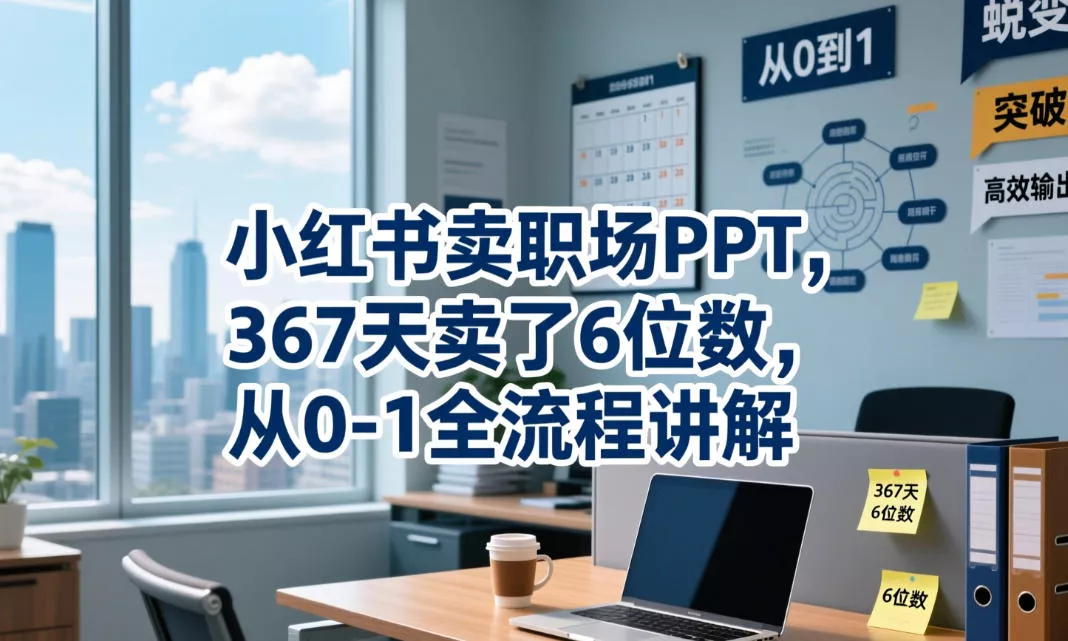 小红书卖职场PPT，367天卖了6位数，从0-1全流程讲解_抖汇吧