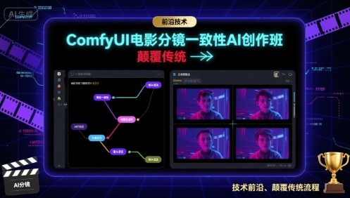 ComfyUI电影分镜一致性AI创作班，前沿技术，颠覆传统_抖汇吧