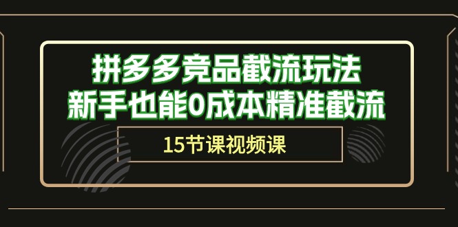 拼多多运营秘籍：轻松截流竞品，新手也能0成本精准获客（15节课）_抖汇吧