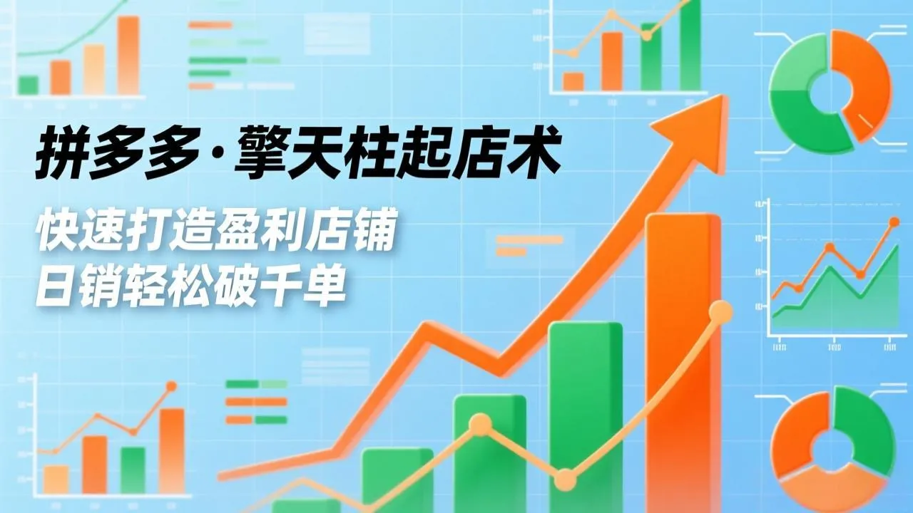 拼多多·擎天柱起店术，爆流布局、利润起飞、不断流，快速打造盈利店铺，日销破千单(更新_抖汇吧