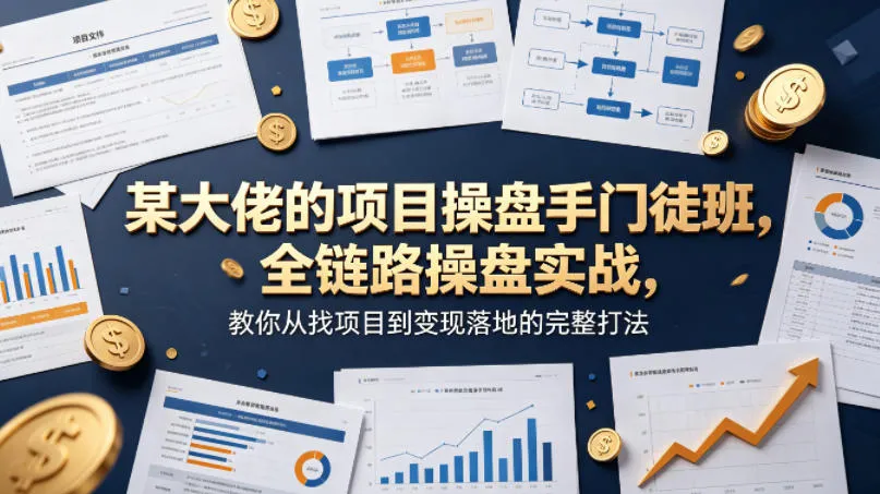 某大佬的项目操盘手门徒班，全链路操盘实战，教你从找项目到变现落地的完整打法_抖汇吧