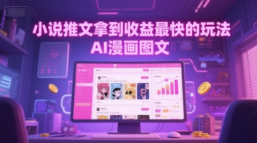 小说推文拿到收益最快的玩法，AI漫画图文_抖汇吧