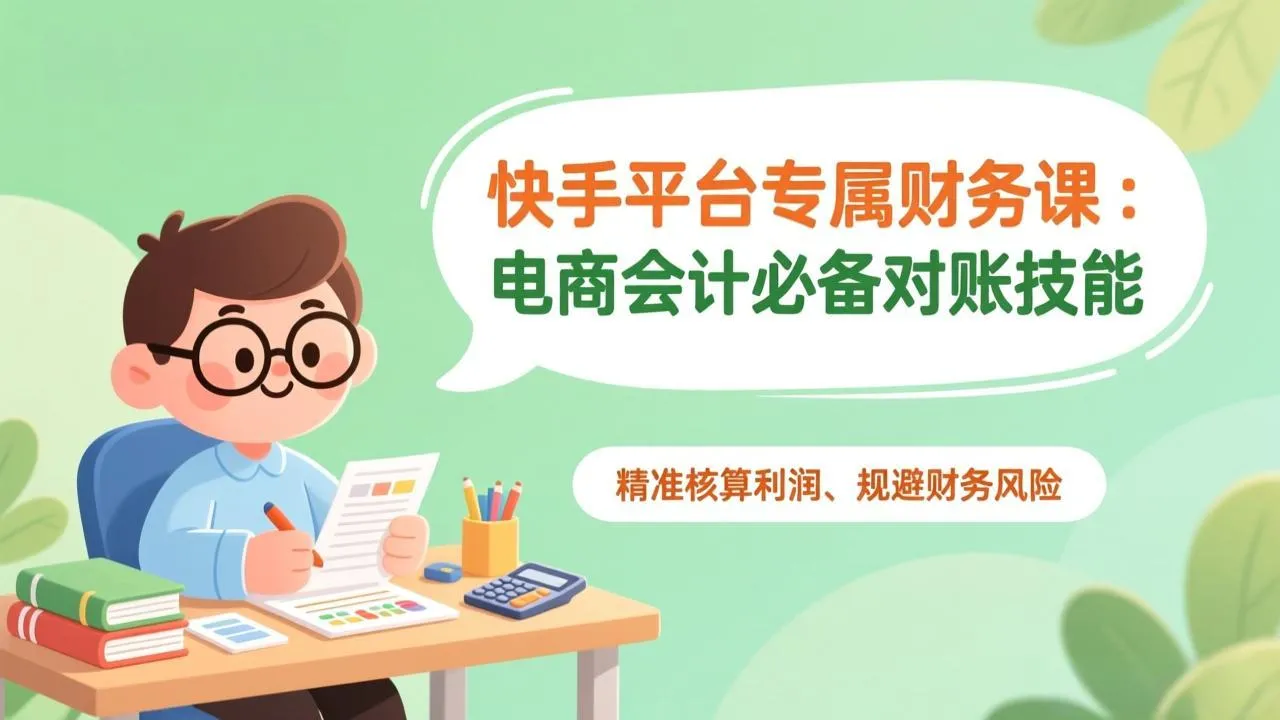 快手平台专属财务课：电商会计必备对账技能，精准核算利润、规避财务风险_抖汇吧