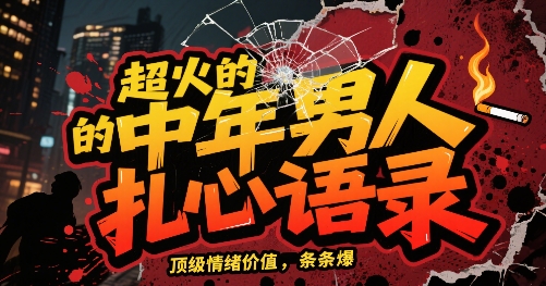 超火的中年男人扎心语录，顶级情绪价值，条条爆，AI操作简单_抖汇吧