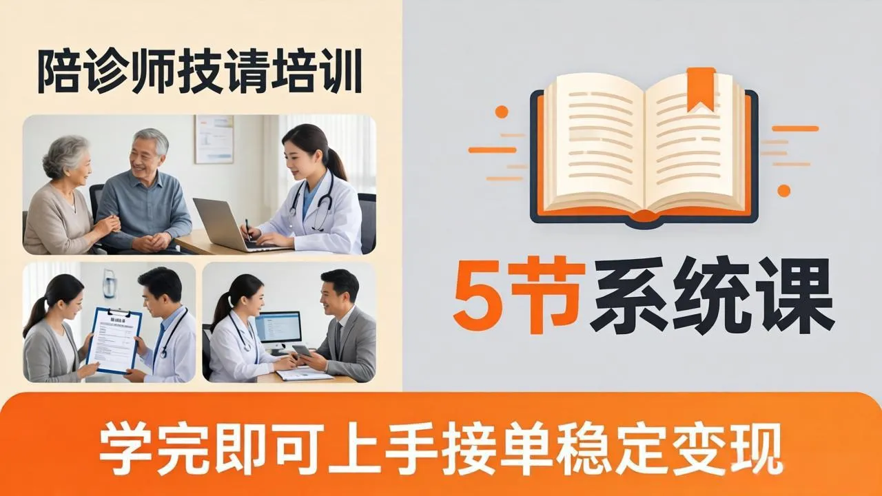 想做陪诊师不知从何下手？5节系统课教你掌握核心技能，学完即可上手接单稳定变现_抖汇吧