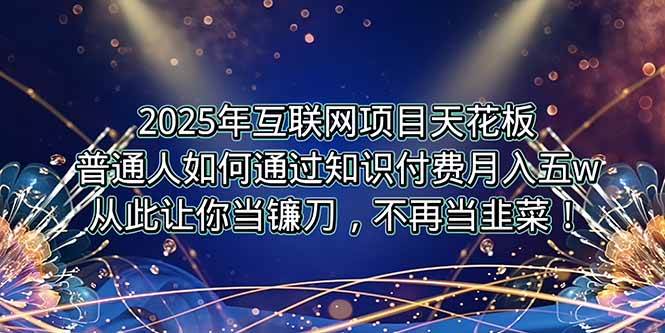 （15354期）2025年互联网项目天花板，普通人如何通过卖项目实现逆风翻盘，月入5W＋！_抖汇吧