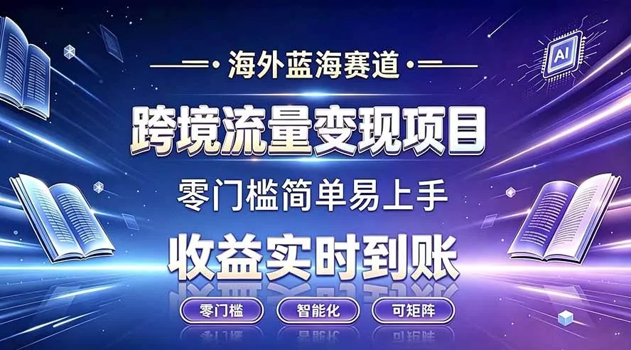 海外蓝海赛道 跨境流量变现项目 收益实时到账 零门槛简单易上手_抖汇吧