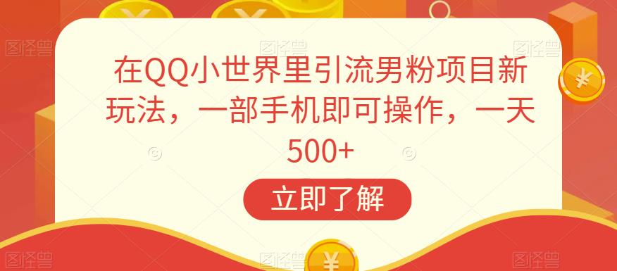 在QQ小世界里引流男粉项目新玩法，一部手机即可操作，一天500+【揭秘】_抖汇吧