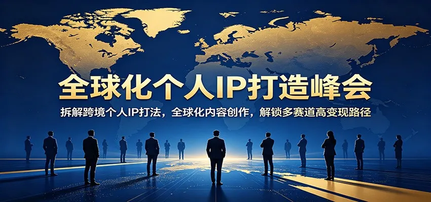 全球化个人IP打造峰会：拆解跨境个人IP打法，全球化内容创作，解锁多赛道高变现路径_抖汇吧