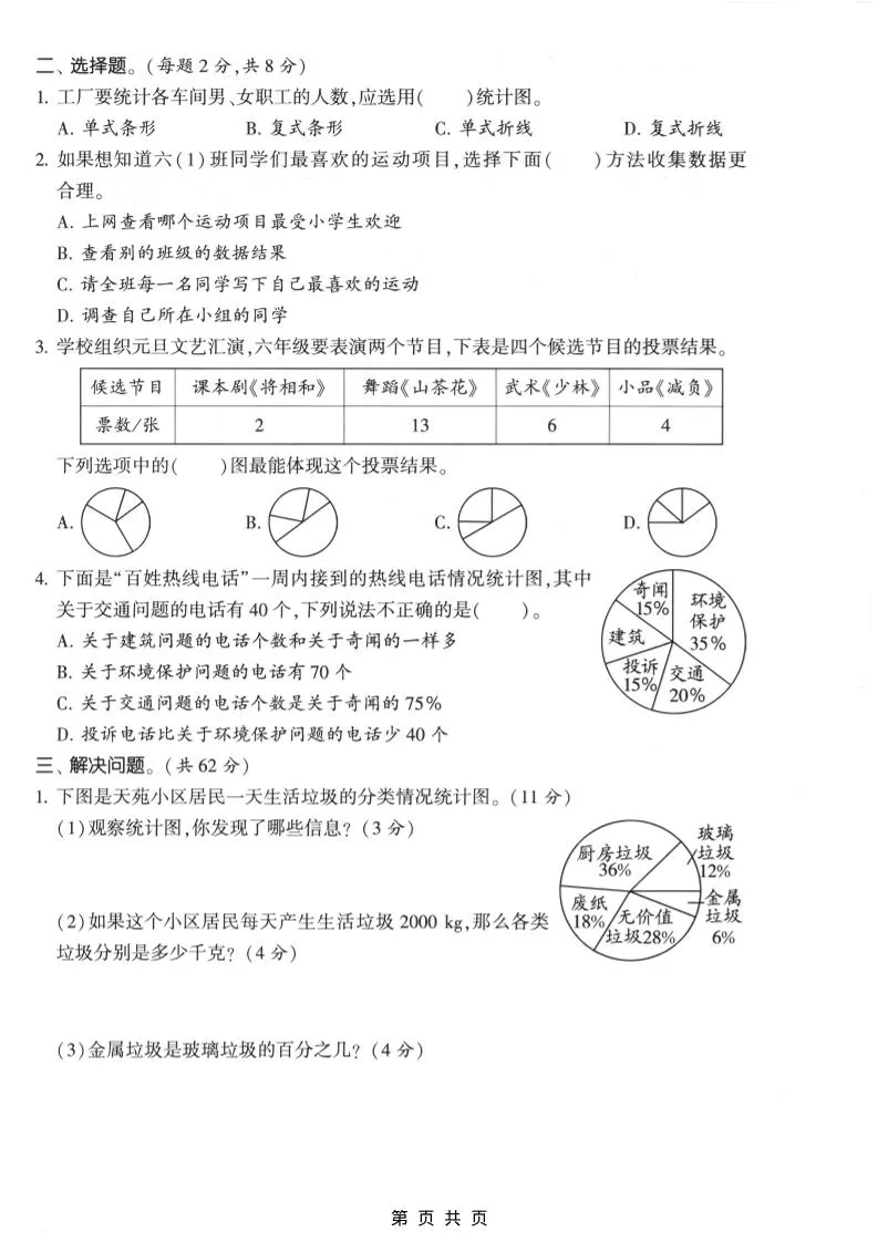 六年级上数学第五单元测试卷《北师版》2_抖汇吧
