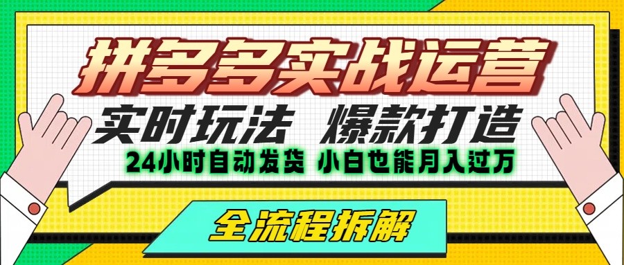 拼多多最新实战运营高投产：长久稳定项目，单店利润一天三位数_抖汇吧