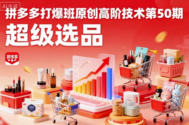 拼多多打爆班原创高阶技术第50期，超级选品_抖汇吧