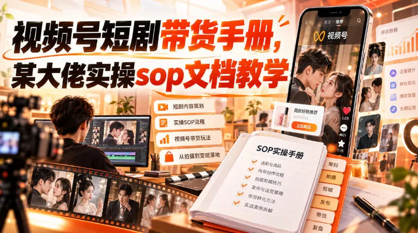 视频号短剧带货手册，某大佬实操sop文档教学_抖汇吧