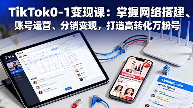（16334期）TikTok0-1变现课：掌握网络搭建、账号运营、分销变现，打造高转化万粉号_抖汇吧