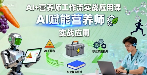 AI+营养师工作流实战应用课，AI赋能营养师_抖汇吧
